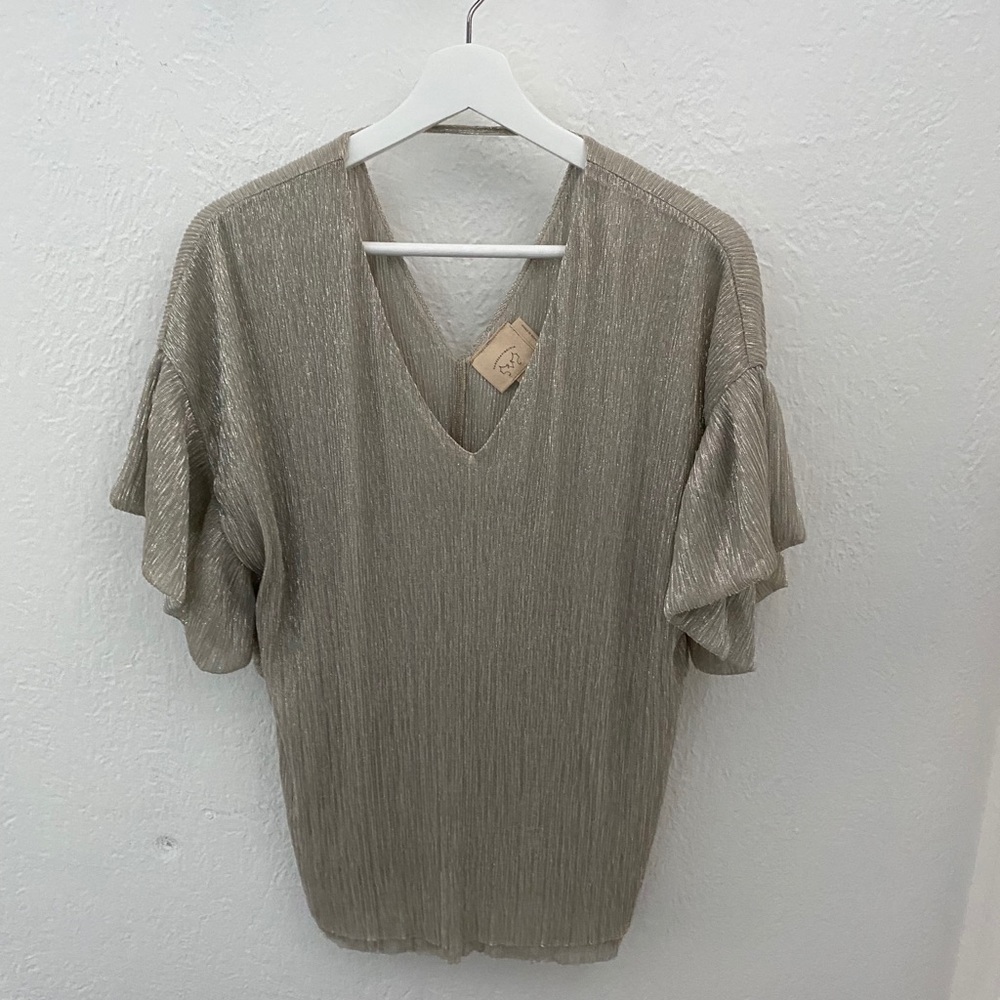 Anthropologie sparkly shiny metallic top - Picture 6 of 6